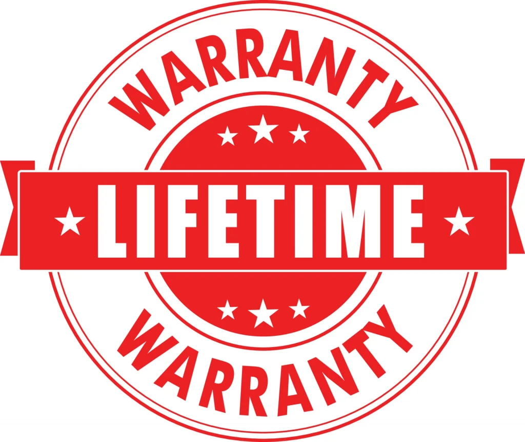 lifetime warranty stamp logo vector